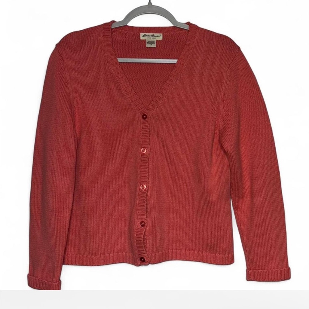 Eddie Bauer Women's V-Neck Coral Cardigan